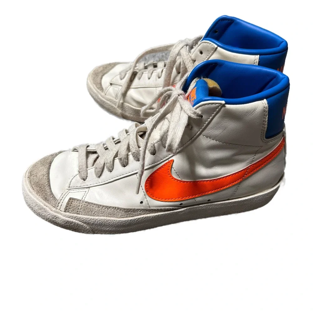 Nike Blazer Mid 77 Vintage Sail White Orange Leather High Top Sneakers Women 8.5